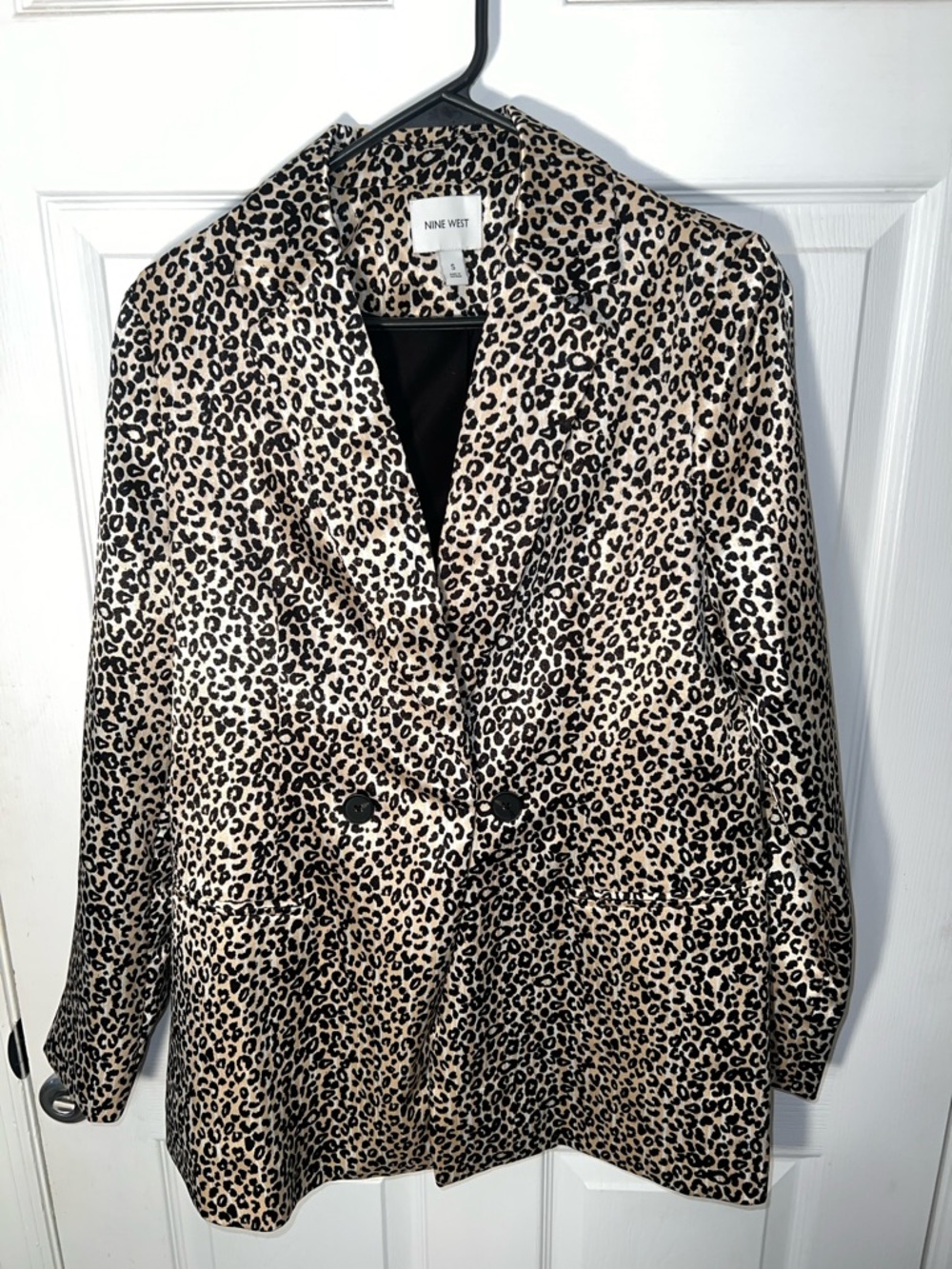 Nine West Leopard-Print Blazer in Beige and Black